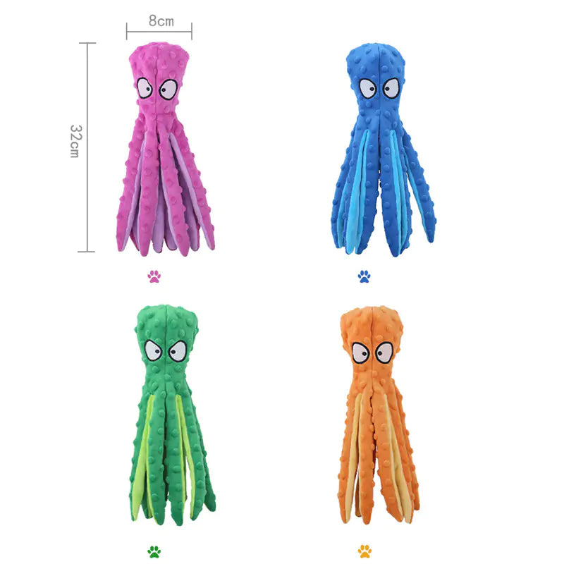 8 Legs Octopus Stuffed Plush Toy | Squeaky Fun Dog Toy