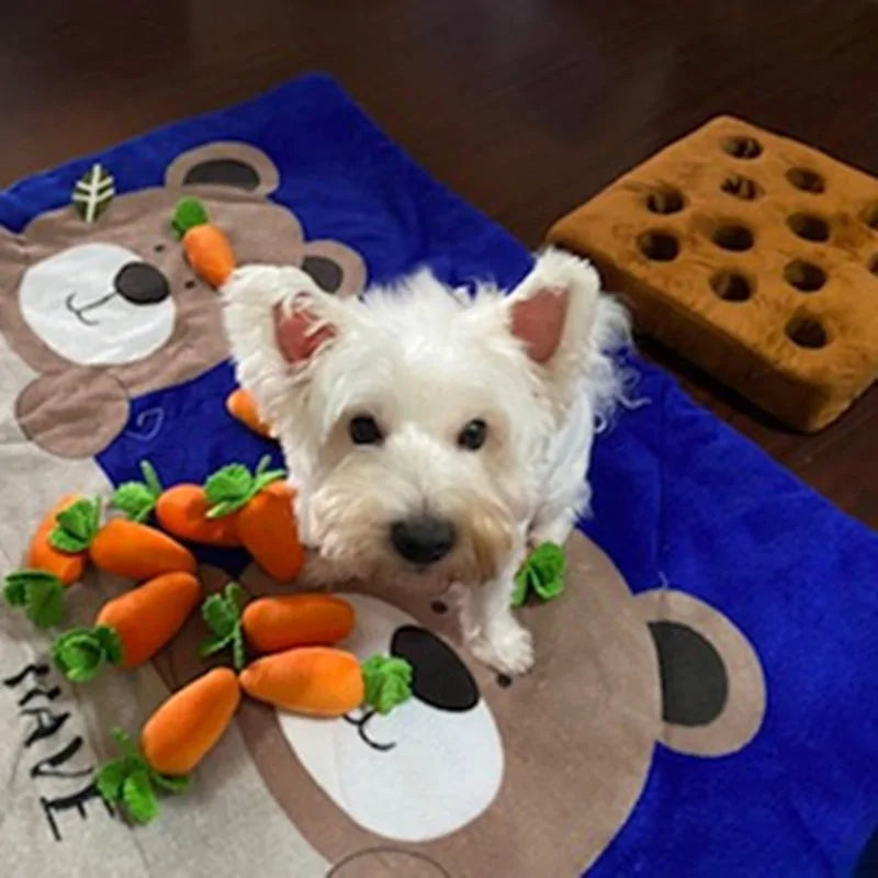 Snuffle & Forage Fun - Garden Fresh Puzzle Toys! 🥕🍎🥦 Choose Your Pup's Favorite "Harvest" - Available in Multiple Fruit &amp; Vegetable Variants!