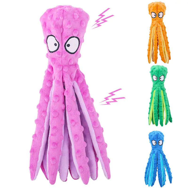 8 Legs Octopus Stuffed Plush Toy | Squeaky Fun Dog Toy